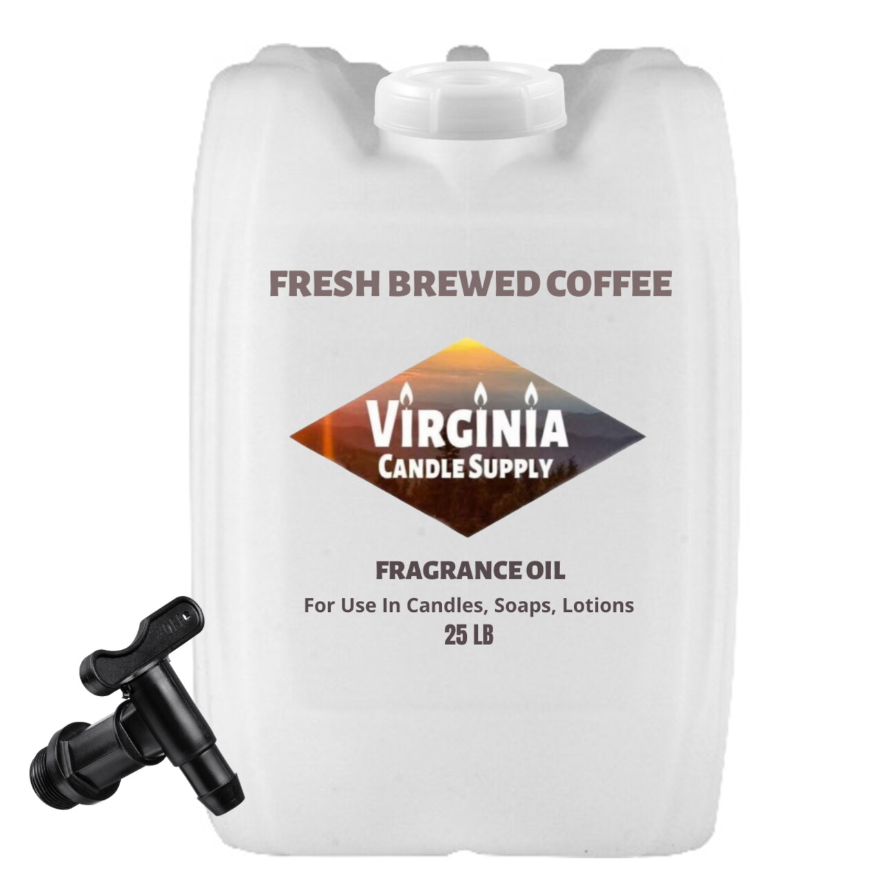 Fresh Brewed Coffee Fragrance Oil (Our Version of the Brand Name) (25 LB Tote with Spigot) for Candle Making, Soap Making, Tart Making, Room Sprays, Lotions, Car Fresheners, Slime, Bath Bombs, Warmers…